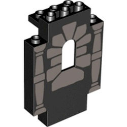 Lego burgelement 2x5x6 schwarz mit muster