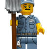 Lego Minifigur Serie 15 Hausmeister mit Besen Figur 9 (71011)