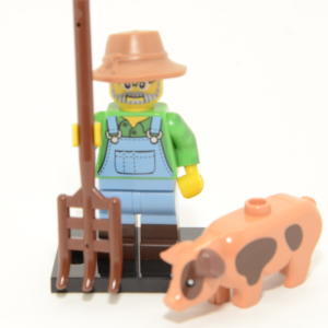 Lego Minifigur Serie 15 Bauer mit Schwein Figur 1 (71011)