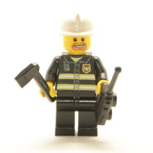 Lego Minifigur Feuerwehrmann mit Zubehör (Custom)