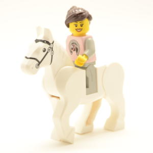 Lego Minifigur Reiterin mit Pferd