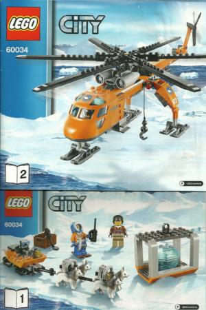 60034 LEGO City Bauanleitung Arctic Helicrane Arktis-Helikopter mit Hundeschlitten