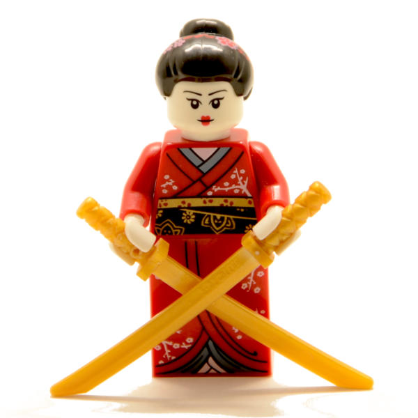 Lego Minifigur Dame mit rotem Kleid (Custom)