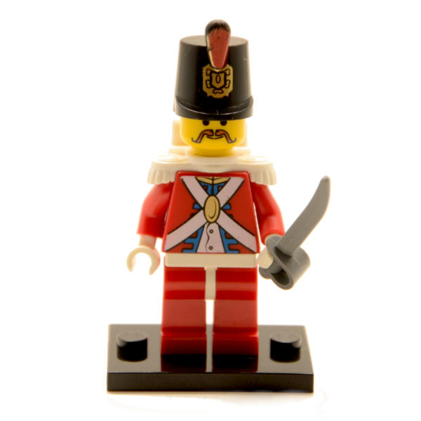 Lego Minifigur Rotrock mit Rucksack und Säbel (Custom)