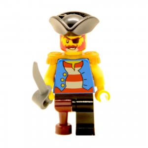 Lego Minifigur Pirat mit Säbel und Holzbein (Custom)